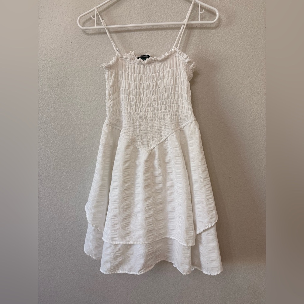 Wild fable White Smocked Boho Mini Dress Women’s Size Medium Cottagecore